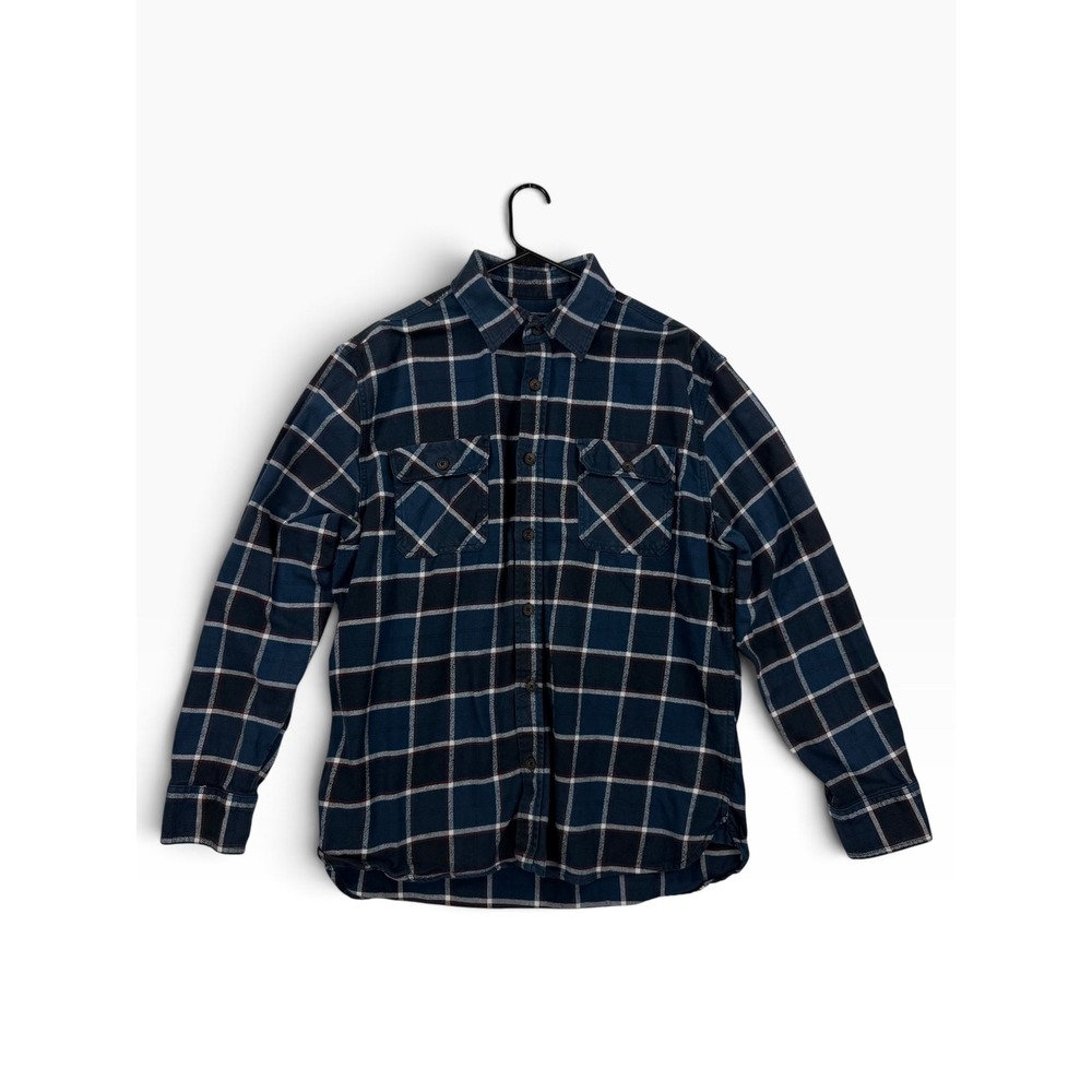Jack's MFG Heritage Flannel Men's XL Navy Blue Red Plaid 100% Cotton